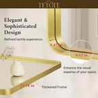 TETOTE 40 x 30 Inch Gold Bathroom Mirror, Brushed Brass Metal Frame Mirror - Image 5