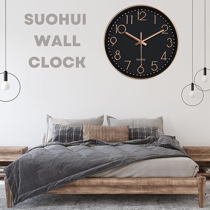 Silent Wall Clock 12 Inch Non-Ticking Wall Clocks Battery Operated - Image 9