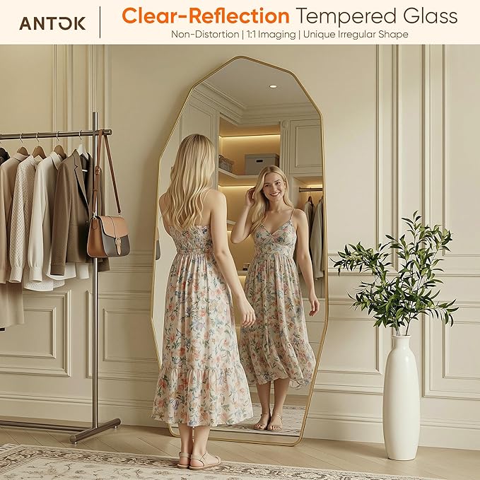 Antok Full Length Mirror, Free Standing Wall Mounted or Leaning Full Body Mirror - Image 4
