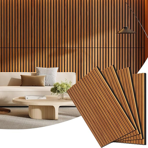 4 Pack Wood Panels for Wall, 47.24" x 23.81" Acoustic Wood Slat Wall Panel for by Vellorise