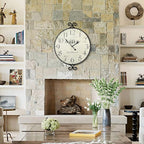 24 Inch Large Farmhouse Wall Clock, Wrought Iron Frame - Image 4