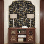 Laatse Vintage Wallpaper Peel and Stick Black Floral Wallpaper 17.5'' x 393'' - Image 7