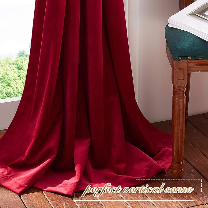 NICETOWN Christmas Red Velvet Curtains and Drapes - Image 6