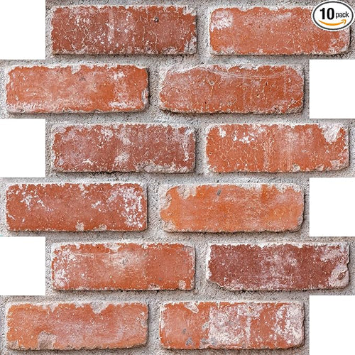 3D Peel and Stick Faux Brick Wall Panels 11.8" x 11.8" 10-Pack, Small by SMOOSTIKCDECOR