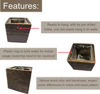 LaLaGreen Wood Planter Boxes Small Square Wooden Wall Mounted Flower Pot - Image 3