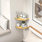 Fun Memories Corner Shelf Wall Mount, Corner Floating Shelves, Rustic Wood Wall - Image 2