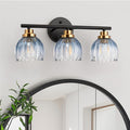 TALOYA Bathroom Vanity Light Fixtures, 3-Light Modern Black and Gold Wall by Taloya