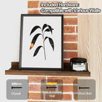 Small Floating Shelves for Wall Decor, Wall Mounted Wood Shelf for Bedroom - Image 4