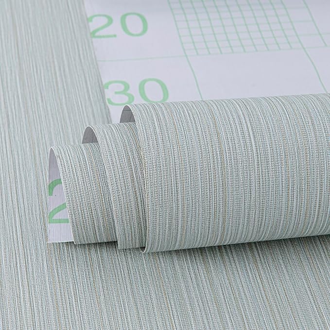 Blue Grasscloth Wallpaper Peel and Stick Fabric Linen Textured 24"x394" Classic - Image 2