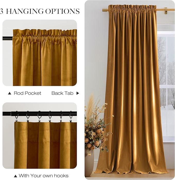NICETOWN 96 inch Warm Velvet Blackout Curtains - Image 5