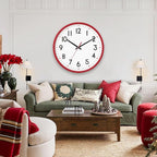 HZDHCLH Wall Clock Red, Silent Wall Clocks Battery Operated 12 Inch Modern Non - Image 7