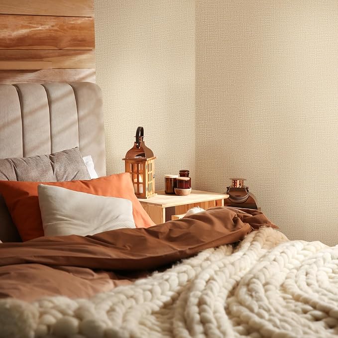 WADILE Grasscloth Peel and Stick Wallpaper 23.6in x 472in, Textured Contact - Image 2