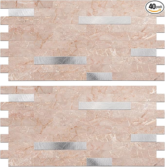 Peel and Stick Backsplash Tile Waterproof Removable PVC Wall Sticker 3D Faux by KOYNSLE