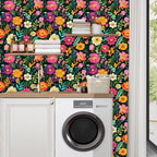 BOKEBEVE Extra Long Watercolor Colorful Floral Wallpaper Peel and Stick Green - Image 5