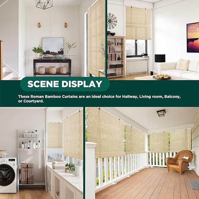 Bamboo Blinds for Interior Windows Easy to Install Bamboo Shades for Indoor - Image 6