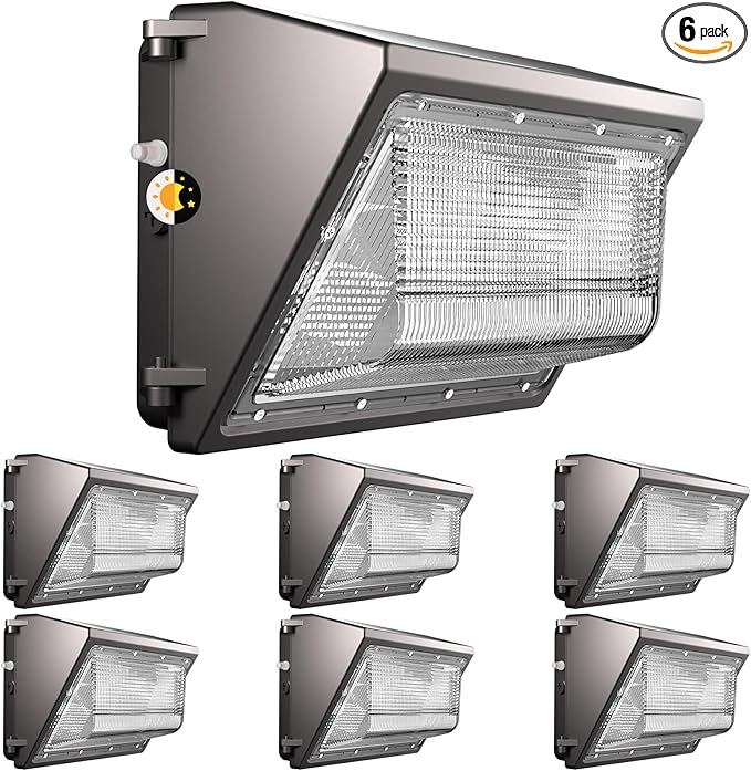 Lightdot 6Pack 120W LED Wall Pack Lights, 100-277v Dusk to Dawn by LightdotLighting