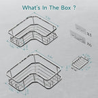 Veken Corner Adhesive Shower Caddy 3-Pack - Image 9
