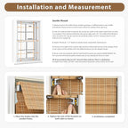 LazBlinds No Tools No Drill Cordless Bamboo Roman Shades, Custom Privacy Light - Image 6