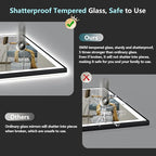 24x36 Black Framed LED Bathroom Mirror - Image 8