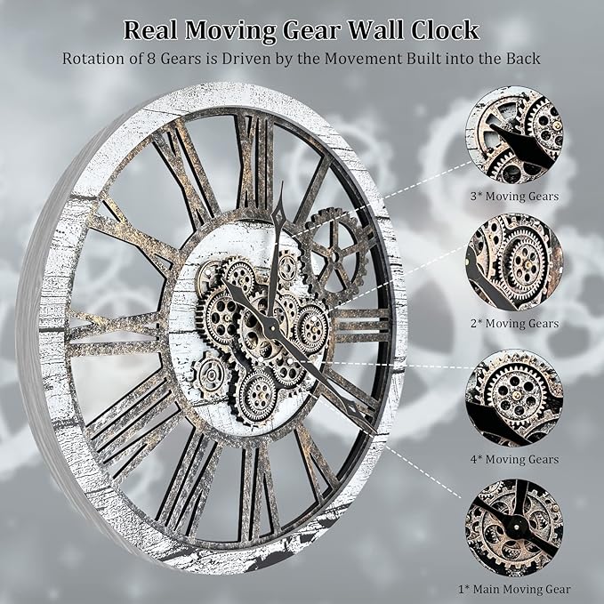 HOIBAI Large Wall Clock Clocks for Living Room Decor Oversized 30 Inch Wall - Image 5