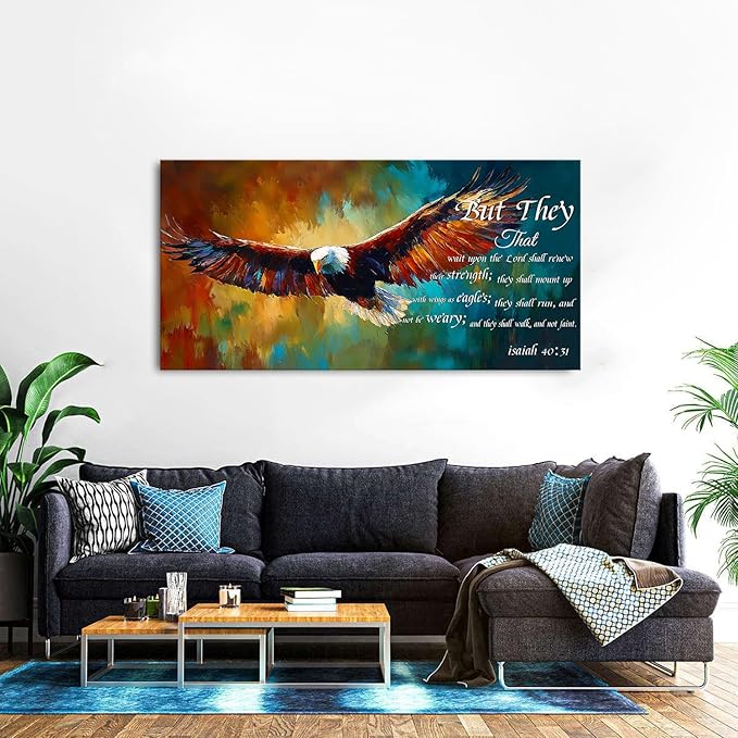 Christian Eagle Wall Art Isaiah 40 31 Poster Bible Verse Wall Decor - Image 5