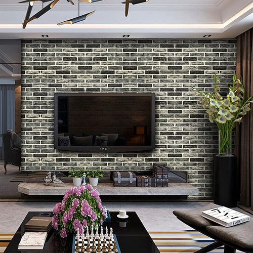 20-Pack 104 Sq.Ft 3D Wall Panels Peel and Stick 3D Faux Brick Wallpaper Peel - Image 2