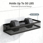 PUSDON 16.5-Inch Extra Long Slim Mesh Shower Caddy, Wall Mounted Bathroom - Image 5