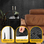 Fititem Black Peel and Stick Wallpaper 787inL 17.3inW Black Contact Paper - Image 2