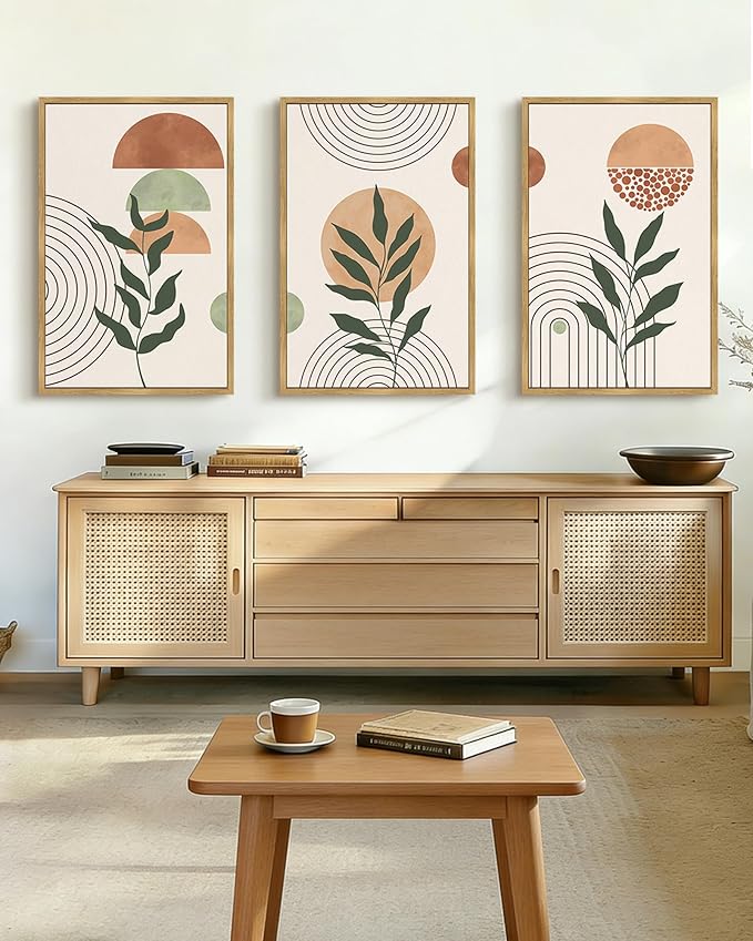 PHOPAGO Boho Wall Art Sage Plant Botanical Bohemain Framed Wall Printing Large - Image 5