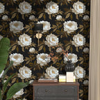 Laatse Peony Floral Wallpaper Peel and Stick Gold Leaf Contact Paper Modern - Image 3