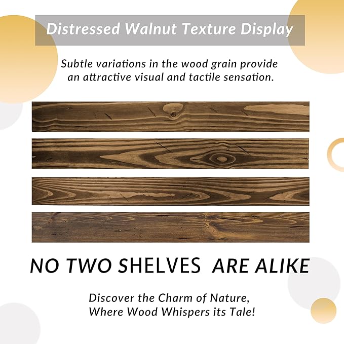 Distressed Floating Shelves 36 inch Long Set of 2, 8 inch deep Solid Wood Wall - Image 7