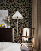 Ismoon Floral Peel and Stick Wallpaper Vintage Black and Gold Contact Paper - Image 8
