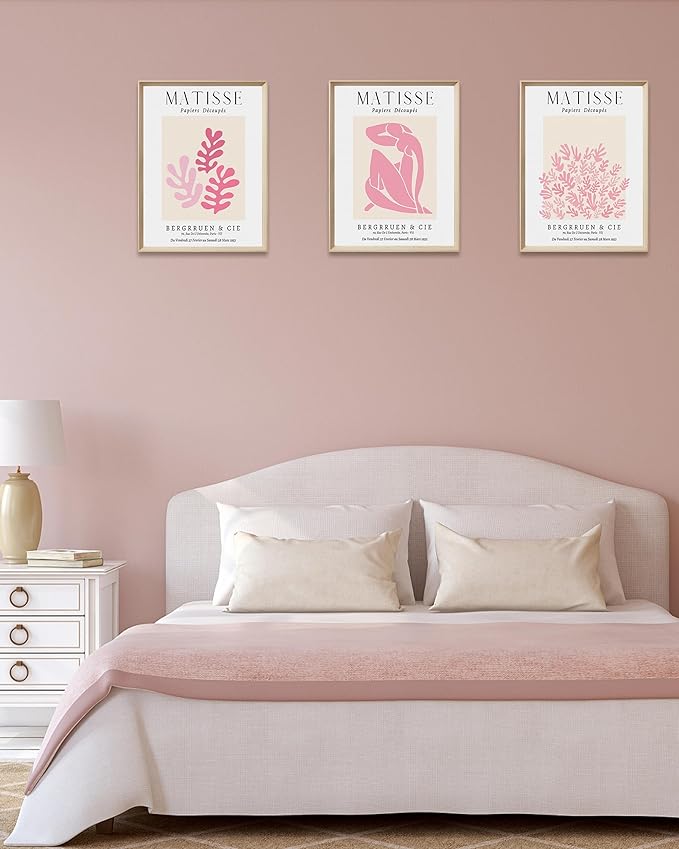 Framed Matisse Pink Canvas Wall Art, Abstract Matisse Canvas Wall Decor - Image 6
