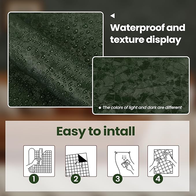 Abyssaly Dark Green Peel and Stick Wallpaper - Image 5