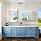 42x30 Silver Bathroom Mirror, Brushed Silver Rectangular Mirror - Image 3