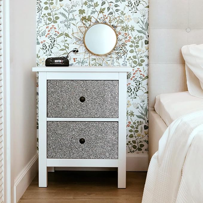 CRE8TIVE Charcoal Holographic Glitter Wallpaper Border Peel and Stick Wall - Image 3