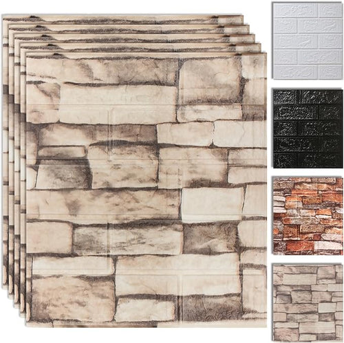 30PCS 3D Wall Panels Peel and Stick Foam, Self-Adhesive Decorative 3D Brick by SYYKDEF