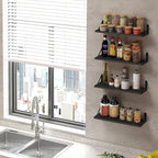 Fixwal Floating Shelves, Width 4.7in Rustic Wood Wall Shelves Set of 8 - Image 5