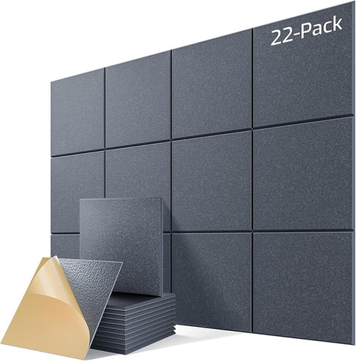 22 Pack Self-Adhesive Acoustic Panels, Soundproof Wall Panels by Lebenforce