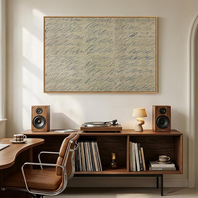 Framed Modern Neutral Beige Abstract Wall Art, Minimalist Canvas Prints - Image 5