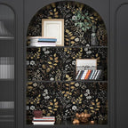 Laatse Boho Wallpaper Peel and Stick Dark Floral Wallpaper 17.5in x393in - Image 3