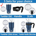 WETOWETO 30oz Tumbler with Lid, Stainless Steel Vacuum Insulated Water Coffee Tumbler, Double Wall Powder Coated Travel Mug Thermal Cup for Home Outdoor (Navy Blue, 1 Pack)