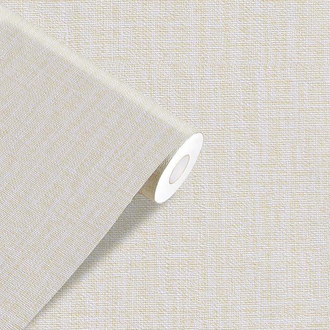 Yancorp 15.7"x787"/65.6' Textured Fabric Wallpaper Faux Grasscloth Peel and by YancorpHomeDecor
