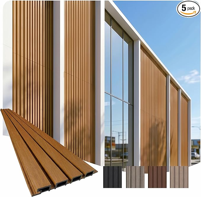 From Plain to Beautiful in Hours WPC Exterior Wall Slat Panels Waterproof by DecorativeCeilingTiles