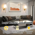 YHCDLAMP Battery Operated Wall Sconces Set of 2, Rechargeable Wireless Wall - Image 2