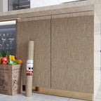 Decotalk Peel and Stick Grasscloth Wallpaper 200"x17.7" Brown Grasscloth - Image 2