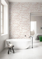 Timeet Floral Peel and Stick Wallpaper White and Pink Vintage Contact Paper 16" - Image 2