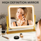 ROLOVE Gold Lighted Makeup Mirror, 3-Color Dimmable Lighting, 360° Rotation - Image 5