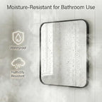 30x36 Inch Matte Black Bathroom Vanity Mirrors | Flush Mount Deep Set Metal - Image 4