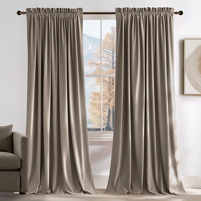 NICETOWN Blackout Velvet Curtains 102 inches Long by NICETOWN